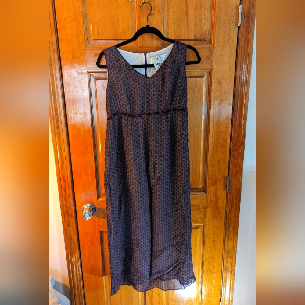Vintage 90s Burgundy Maternity Dress Size S